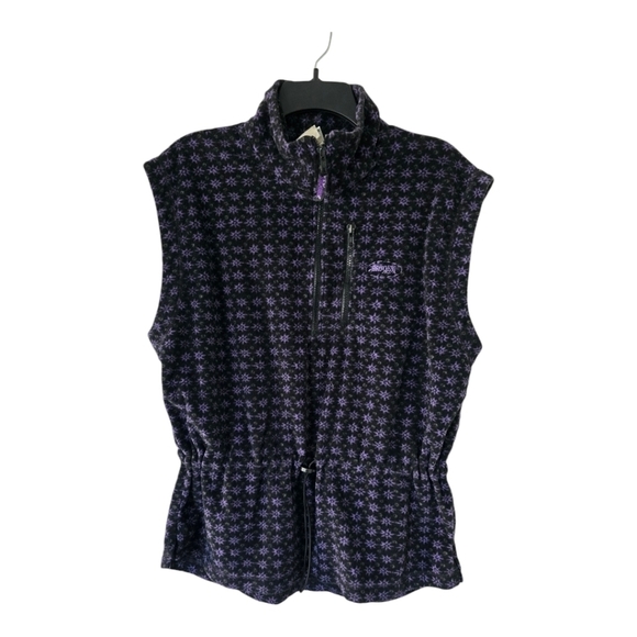 Brooks Vest Jacket Women Sz M Polartec Fleece Purple Zipper  Toggle Waist - Picture 1 of 12